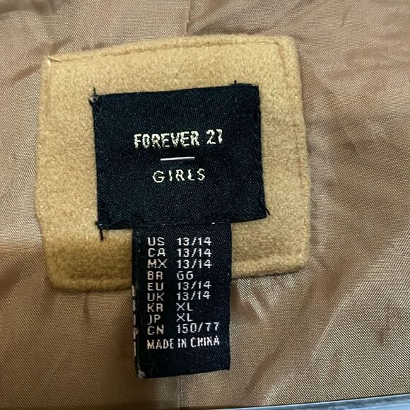 Girls Fall Peacoat Button Down Jacket - Picture 4 of 7